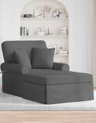 vidaXL Шезлонг с пола 3 бр. Тъмен сив текстил 91 x 157 x 91 см