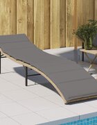 vidaXL Шезлонг с възглавница бежов 55x199x50 см полиратан