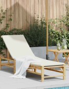 vidaXL Шезлонг с възглавници 55x199x30 см бамбук