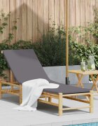 vidaXL Шезлонг с възглавници 55x199x30 см бамбук