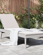 vidaXL Шезлонг сив 186x60x29 см PP