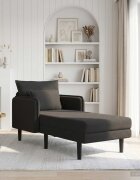 vidaXL Широка лежанка Черно Букле