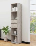 vidaXL Шкаф библиотека бетонно сив 36x30x171 см инженерно дърво