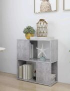 vidaXL Шкаф библиотека бетонно сив 60x24x63 см инженерно дърво