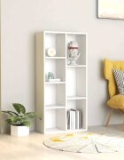 vidaXL Шкаф библиотека бял 50x25x106 см инженерно дърво