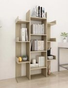 vidaXL Шкаф библиотека дъб сонома 86x255x140 см инженерно дърво