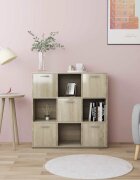 vidaXL Шкаф библиотека дъб сонома 90x30x90 см инженерно дърво