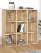 vidaXL Шкаф библиотека дъб сонома 98x30x98 см ПДЧ