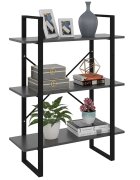vidaXL Шкаф библиотека сив 80x30x105 см инженерно дърво