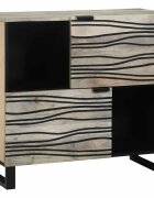 vidaXL Шкаф Бяло 80 x 33 x 75 см мангово дърво масив