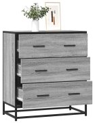 vidaXL Шкаф Grey Sonoma 68x35x76 cm Изработена дървесина и метал