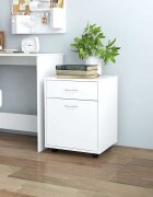 vidaXL Шкаф на колелца бял 45x38x54 см инженерно дърво