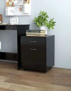 vidaXL Шкаф на колелца черен 45x38x54 см инженерно дърво