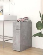 vidaXL Шкаф органайзeр бетонно сив 20x455x60 см инженерно дърво