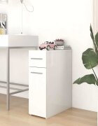 vidaXL Шкаф органайзер бял гланц 20x455x60 см инженерно дърво