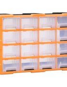 vidaXL Шкаф органайзер с 16 средни чекмеджета 52x16x37 см