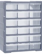 vidaXL Шкаф органайзер с 18 средни чекмеджета 38x16x47 см