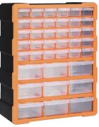 vidaXL Шкаф органайзер с 39 чекмеджета 38x16x47 см