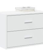 vidaXL Шкаф с 2 чекмеджета бели 60x31x40 см инженерно дърво