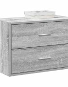 vidaXL Шкаф с 2 чекмеджета сив сонома 60x31x40 см инженерно дърво