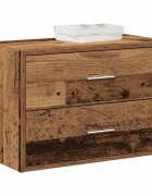 vidaXL Шкаф с 2 чекмеджета старо дърво 60x31x40 см инженерно дърво