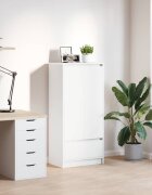 vidaXL Шкаф с чекмедже бели 555x34x1195 см инженерно дърво
