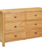 vidaXL Шкаф с чекмеджета 105x335x73 см дъбово дърво масив