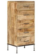 vidaXL Шкаф с чекмеджета 45x35x106 см мангово дърво масив