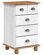 vidaXL Шкаф с чекмеджета 5-Чекмедже ASKIM Бяло 485 x 40 x 79 см