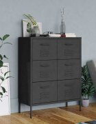 vidaXL Шкаф с чекмеджета антрацит 80х35х1015 см стомана