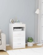 vidaXL Шкаф с чекмеджета бял 40x50x76 см инженерна дървесина