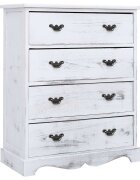 vidaXL Шкаф с чекмеджета бял 60x30x75 см дърво