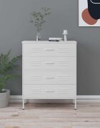 vidaXL Шкаф с чекмеджета бял 80х35х1015 см стомана