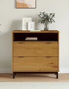 vidaXL Шкаф с чекмеджета FLAM 80x40x80 см борово дърво масив