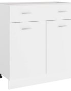 vidaXL Шкаф с чекмеджета "Lyon" бял 80x46x815 см инженерно дърво