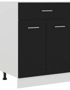 vidaXL Шкаф с чекмеджета "Lyon" черен 60x46x815 см инженерно дърво