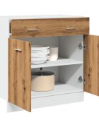 vidaXL Шкаф с чекмеджета "Lyon" дъб Artisan 80x46x815 см инженерно дърво