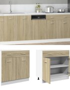 vidaXL Шкаф с чекмеджета "Lyon" дъб Сонома 80x46x815 см инженерно дърво
