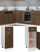 vidaXL Шкаф с чекмеджета "Lyon" кафяв дъб 30x46x815 см инженерно дърво