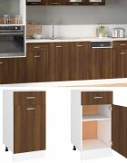 vidaXL Шкаф с чекмеджета "Lyon" кафяв дъб 40x46x815 см инженерно дърво