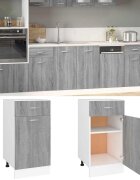 vidaXL Шкаф с чекмеджета "Lyon" сив цвят сонома 40x46x815 см инженерно дърво