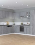 vidaXL Шкаф с чекмеджета "Lyon" сив цвят сонома 60x46x815 см инженерно дърво