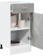 vidaXL Шкаф с чекмеджета "Lyon" цвят бетонно сив 40x46x815 см инженерно дърво