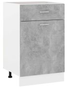 vidaXL Шкаф с чекмеджета "Lyon" цвят бетонно сив 50x46x815 см инженерно дърво