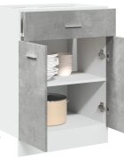 vidaXL Шкаф с чекмеджета "Lyon" цвят бетонно сив 60x46x815 см инженерно дърво