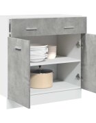 vidaXL Шкаф с чекмеджета "Lyon" цвят бетонно сив 80x46x815 см инженерно дърво
