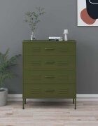 vidaXL Шкаф с чекмеджета маслиненозелен 80х35х1015 см стомана