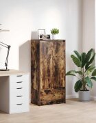 vidaXL Шкаф с чекмеджета опушен дъб 555x34x1195 см инженерно дърво