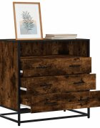vidaXL Шкаф с чекмеджета опушен дъб 70x41x70 cm Инженерна дървесина
