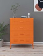 vidaXL Шкаф с чекмеджета оранжев 80х35х1015 см стомана
